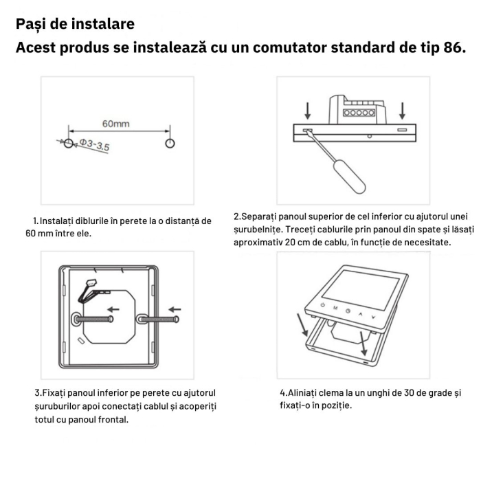 Termostat de Ambient CLAUSTEEL Wifi, Smart, Control de la distanta a temperaturii prin internet, Programare saptamanala, Compatibil cu orice centrala pe gaz, Incastrabil [10]