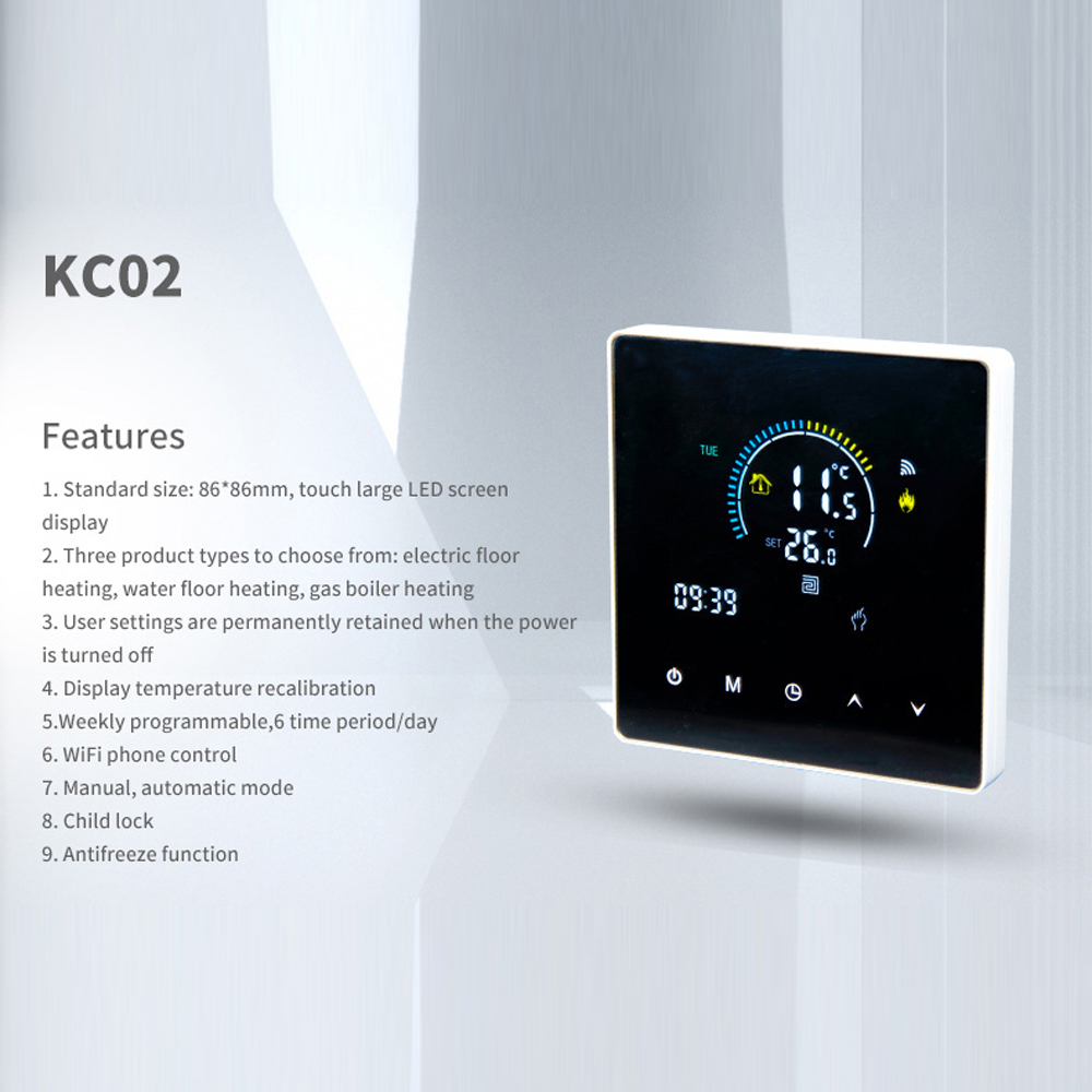 Termostat de Ambient CLAUSTEEL Wifi, Smart, Control de la distanta a temperaturii prin internet, Programare saptamanala, Compatibil cu orice centrala pe gaz, Incastrabil [6]