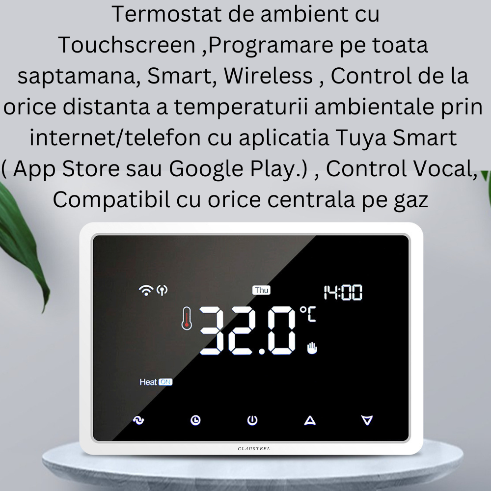 Termostat de Ambient, Wireless Touchscreen, Programare Saptamanala, Smart, Control de la Orice Distanta a Temperaturii Prin Internet/Telefon, Compatibil cu Orice Centrala pe gaz, Incastrabil sau pe Su [3]