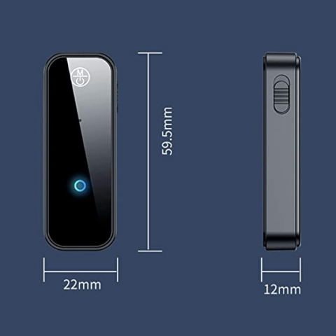 Adaptor Bluetooth cu Tehnologie 5.0, Portabil, Transmitator Audio cu mufa AUX 3.5 mm, Compatibil cu Toate Device-urile, Ideal pentru Masina, Sistem Audio, TV, PC, Negru [4]