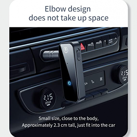 Adaptor Bluetooth cu Tehnologie 5.0, Portabil, Transmitator Audio cu mufa AUX 3.5 mm, Compatibil cu Toate Device-urile, Ideal pentru Masina, Sistem Audio, TV, PC, Negru [1]