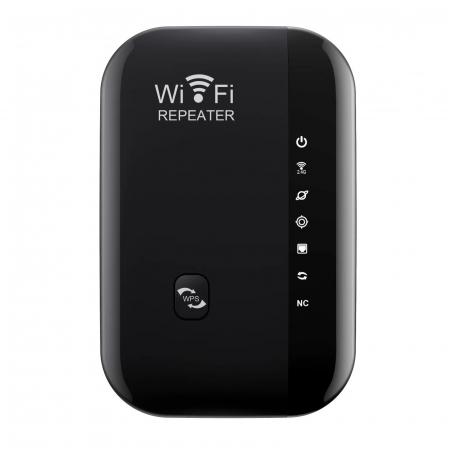 Amplificator de semnal Wireless CLAUSTEEL, Range Extender Retea WIFI cu Antene Incorporate, Transfer 300MBS, 2.4GHz, Conexiune WLAN, WPA2, WPA, WEP9, Functie WPS, Port LAN RJ-45, Negru [1]