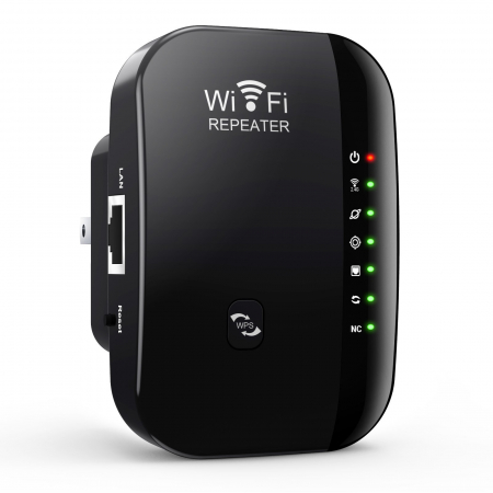 PERIFERICE PC - Amplificator de semnal Wireless CLAUSTEEL, Range Extender Retea WIFI cu Antene Incorporate, Transfer 300MBS, 2.4GHz, Conexiune WLAN, WPA2, WPA, WEP9, Functie WPS, Port LAN RJ-45, Negru