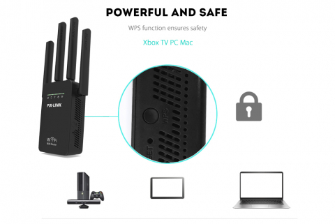 Amplificator de Semnal Wireless, Range Extender Retea WIFI, Retea 2,4GHz, Viteza 300Mbs, 4 Antene, Slot LAN, Compatibil cu 3G / 4G / 5G, Raza de actiune pana la 300M, Negru [7]