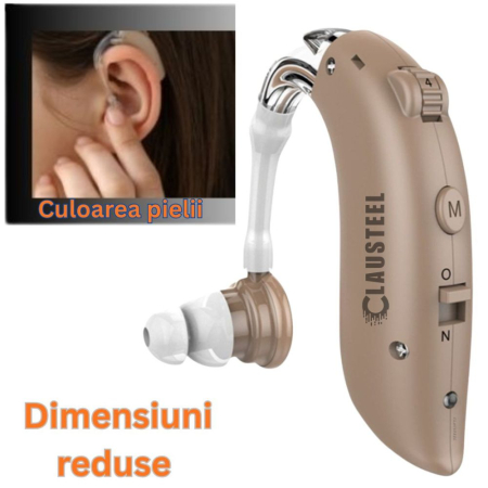 Aparat auditiv premium CLAUSTEEL reincarcabil, reducere zgomot, 3 moduri, 4 nivele volum, pentru hipoacuzie usoara, medie si severa, cu accesorii incluse [4]