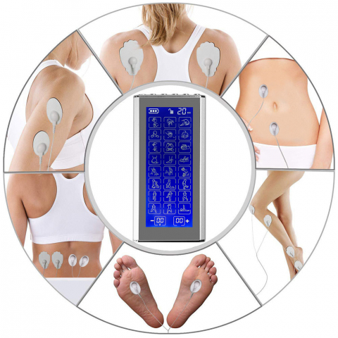 Aparat de masaj corporal cu acumulator, Electrostimulare, 24 de moduri, masaj de fizioterapie, acupunctura electronica, masaj pe tot corpul, tehnlogie EMS, 20 de nivele de Intensitate, display mare cu [7]