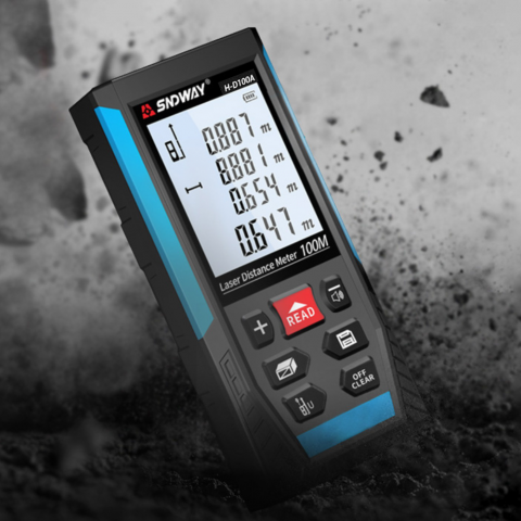 Aparat de masurat CLAUSTEEL SNDWAY H-D100A Profesional, Telemetru laser, acumulator 850 mAH, masoara distanta pana la 100 M, volum, suprafata, unghi, masuratori Pitagoreice, rezistent la apa, praf, so [0]