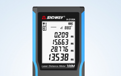 Aparat de masurat CLAUSTEEL SNDWAY H-D100A Profesional, Telemetru laser, acumulator 850 mAH, masoara distanta pana la 100 M, volum, suprafata, unghi, masuratori Pitagoreice, rezistent la apa, praf, so [3]