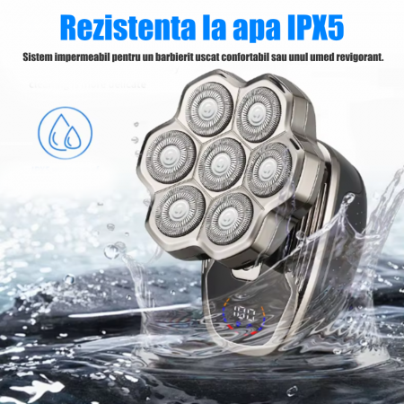 Aparat de ras Profesional CLAUSTEEL 9D pentru barbati, cu 9 lame, Accesorii 6 in 1, impermeabil IPX5, cu display LED, Kit profesional de ingrijire pentru barbati, Accesorii pentru barba si nas incluse [3]
