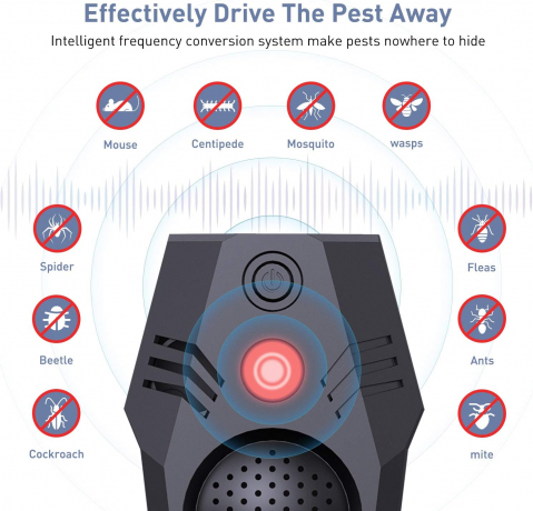 Aparat electronic CLAUSTEEL cu ultrasunete 4in1, rezonanta acustica anti rozatoare, anti sobolani, anti gandaci si alte insecte, pentru spatii de pana la 150MP [1]