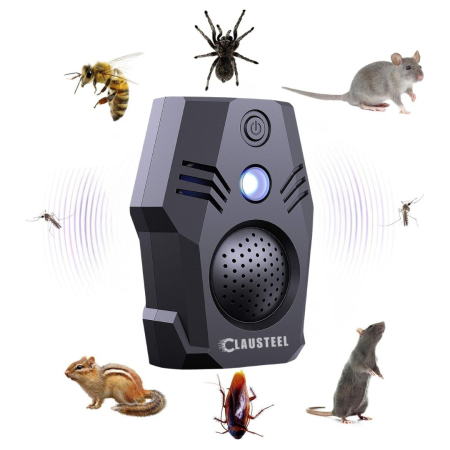 INSECTICIDE SI CAPCANE - Aparat electronic CLAUSTEEL cu ultrasunete 4in1, rezonanta acustica anti rozatoare, anti sobolani, anti gandaci si alte insecte, pentru spatii de pana la 150MP