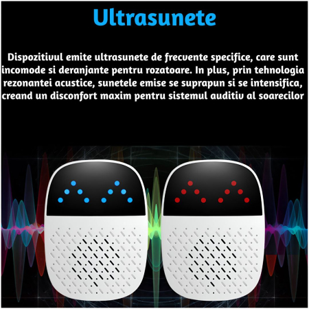 Aparat electronic CLAUSTEEL cu ultrasunete, rezonanta acustica anti rozatoare, anti sobolani, anti gandaci si alte insecte, pentru spatii de pana la 120MP [2]