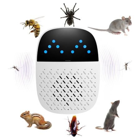 INSECTICIDE SI CAPCANE - Aparat electronic CLAUSTEEL cu ultrasunete, rezonanta acustica anti rozatoare, anti sobolani, anti gandaci si alte insecte, pentru spatii de pana la 120MP