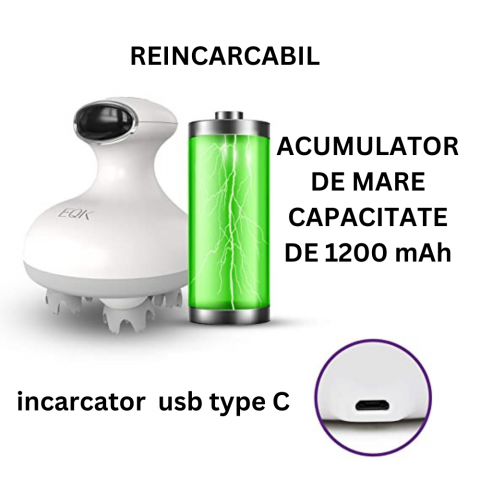 Aparat Masaj Capilar si Corporal 3D, Profesional, Masaj pentru Relaxarea Tuturor Muschilor, Amelioreaza Durerile de Cap, Imbunatateste Circulatia Sangelui, Stimuleaza Cresterea Parului, 4 Capete Rotat [5]