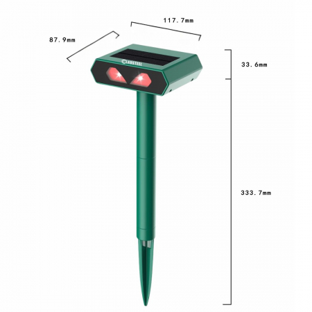 Aparat profesional cu lumini stroboscopice si panou solar CLAUSTEEL 2 in 1, senzor infrarosu, lumini stroboscopice, anti rozatoare, anti sobolani, dihori, pasari, reptile, caini, pisici, animale salba [5]