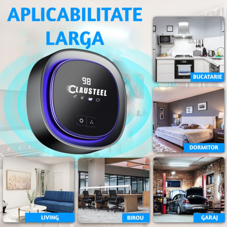 Aparat profesional cu ultrasunete CLAUSTEEL , anti rozatoare, anti sobolani, anti insecte, frecventa 20kHz-65kHz, afisaj digital, acoperire 360°, raza 300 MP, Negru [5]