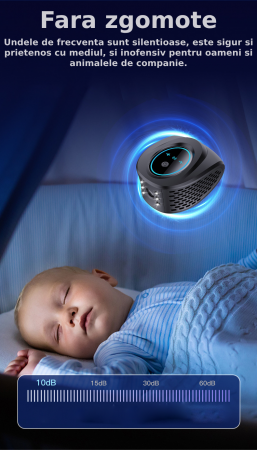 Aparat profesional cu ultrasunete CLAUSTEEL cu 2 difuzoare si lumini intermitente, anti rozatoare, anti sobolani, anti insecte, frecventa 20kHz-65kHz, afisaj digital, acoperire 360°, raza 300 MP [5]