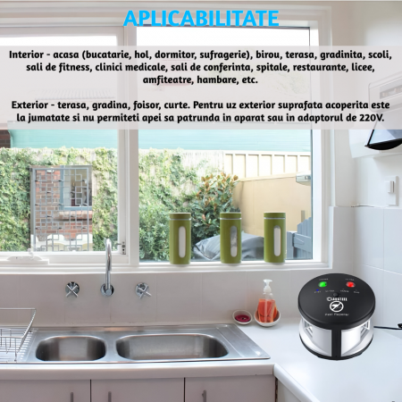 Aparat profesional cu ultrasunete CLAUSTEEL Duo Pest Repeller, anti rozatoare, anti sobolani, anti insecte, frecventa 20kHz-65kHz, acoperire 360°, Acoperire 550 MP [4]