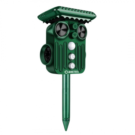 Aparat profesional cu ultrasunete si panou solar CLAUSTEEL 4in1, lumini stroboscopice, vibratii subterane, senzor de miscare, anti rozatoare, anti sobolani, dihori, pasari, reptile, caini, ani [12]