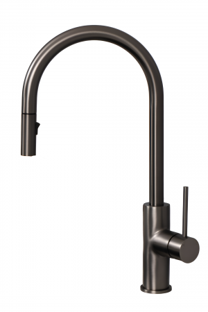 SANITARE - Baterie profesionala CLAUSTEEL pentru chiuveta bucatarie, Senzor de pornire la atingere (touch control), Rotire 360°, Dus extractabil si pipa flexibila, 2 functii de curgere a apei, Design modern, KIT