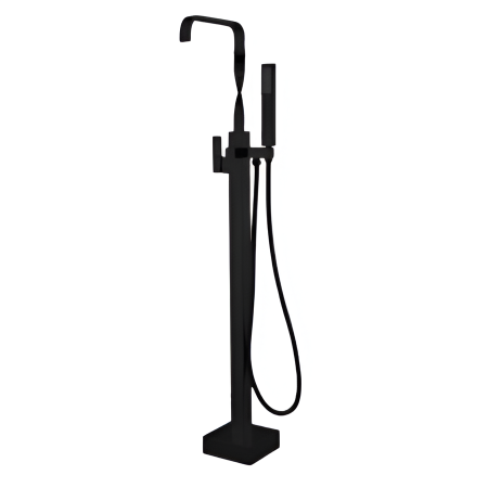 SANITARE - Baterie profesionala tip Freestanding CLAUSTEEL, Montaj pe podea, Tip cascada, Dus de mana, Dubla Comanda, Design unicat, Culoare negru mat