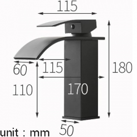 Baterie Sanitara CLAUSTEEL Pentru Lavoar, Tip Cascada, Model Premium, Cartus ceramic, Otel inoxidabil, Monocomanda, 18 cm inaltime, Accesorii incluse, Design modern, Negru mat [7]