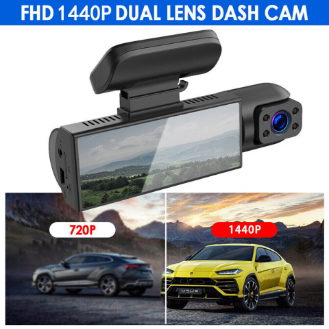 Camera Auto De Bord 2in1 Dual CLAUSTEEL DVR Camera High PRO Ultra HD 1440P, Wireless, 2 Lentile Fata-Interior, Unghi Ultra-Larg De 170°, Display 3.16", Night Vision HD, Inregistrare Dubla, Loop Record [3]