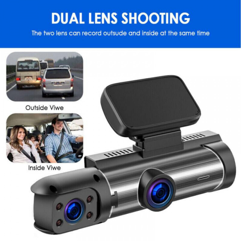 Camera Auto De Bord 2in1 Dual CLAUSTEEL DVR Camera High PRO Ultra HD 1440P, Wireless, 2 Lentile Fata-Interior, Unghi Ultra-Larg De 170°, Display 3.16", Night Vision HD, Inregistrare Dubla, Loop Record [5]