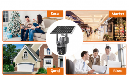 Camera de supraveghere CLAUSTEEL 2IN1 M146 cu Vedere Dubla, Conexiune Wireless, Panou Solar Monocristalin, Acumulator 10800 mAh, 6K, 6 Megapixeli, Night Vision Color, Portabila, Rotire Automata, Intel [3]