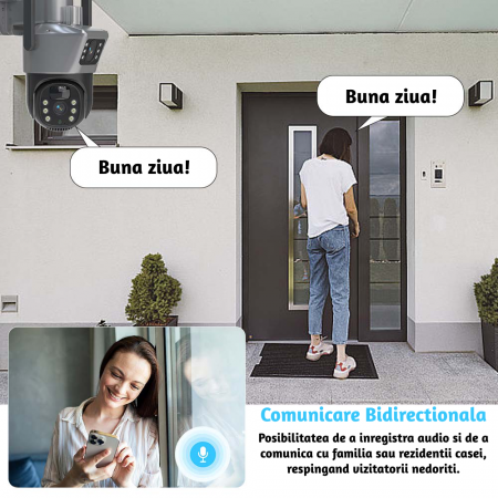Camera de supraveghere CLAUSTEEL 2IN1 M146 cu Vedere Dubla, Conexiune Wireless, Panou Solar Monocristalin, Acumulator 10800 mAh, 6K, 6 Megapixeli, Night Vision Color, Portabila, Rotire Automata, Intel [8]