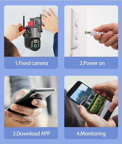 Camera de supraveghere CLAUSTEEL FullHd 4MP PTZ WiFi, exterior/interior, Night Vision Color, Comunicare bidirectionala, Intelligent tracking, IP66, Alarma miscare, Card microSD 64 GB inclus [3]