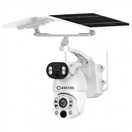 Camera de Supraveghere Profesionala CLAUSTEEL 2IN1, Dubla, 4G cu Zoom 99x, Panou Solar Dublu 12W, 4K, 10 MP, Acumulator 9600 mAh, Vizualizare la 1 KM, Senzor PIR, Notificari pe Telefon, Compatibila cu [8]