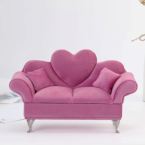 UTILE - Cutie de bijuterii din catifea in forma de canapea de lux, Design rafinat, Ajuta la protejarea bijuteriilor, accesoriu decorativ
