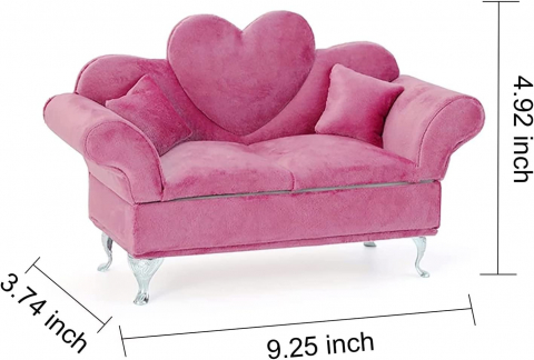 Cutie de bijuterii din catifea in forma de canapea de lux, Design rafinat, Ajuta la protejarea bijuteriilor, accesoriu decorativ [2]