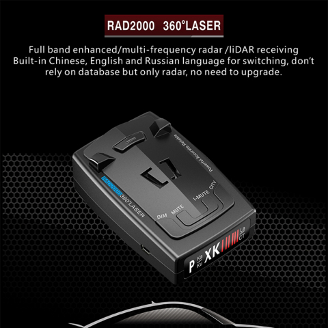 Detector de radar CLAUSTEL RAD2000, 16 benzi, Detectie laser 360 grade X K KA, Detecteaza Radare si Pistoale Radar noi, Ecran LED, Accesorii incluse [7]