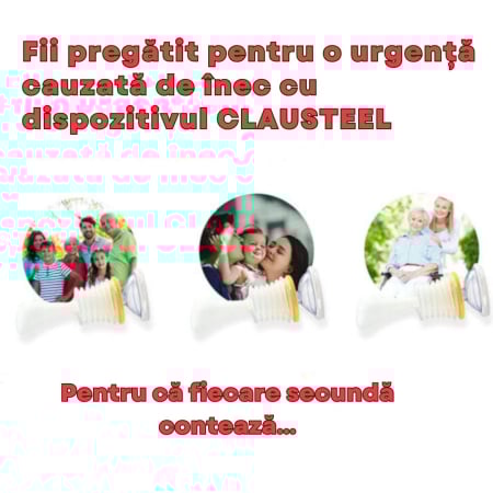 Dispozitiv de Urgenta cu Vacuum Anti Asfixiere si Anti Inec CLAUSTEEL, Dispozitiv de Salvare, Prim Ajutor cu Masti pentru Resuscitare in 2 Dimensiuni pentru Copii si Adulti, Kit de Prim Ajutor Portabi [1]