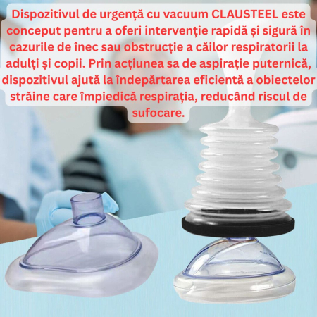 Dispozitiv de Urgenta cu Vacuum Anti Asfixiere si Anti Inec CLAUSTEEL, Dispozitiv de Salvare, Prim Ajutor cu Masti pentru Resuscitare in 2 Dimensiuni pentru Copii si Adulti, Kit de Prim Ajutor Portabi [2]