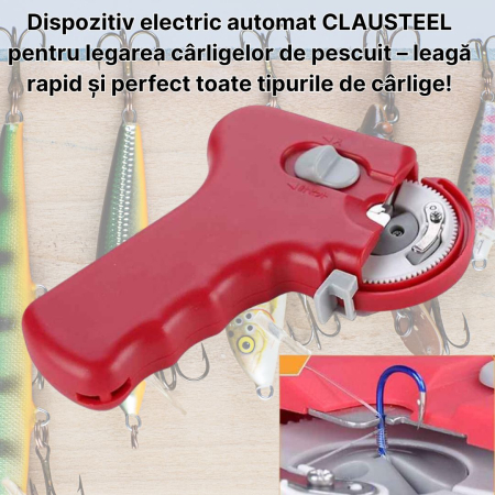 Dispozitiv electric automat pentru legarea carligelor de pescuit CLAUSTEEL, Portabil , Leaga toate tipurile de carlige, Ideal pentru trusa oricarui pescar [1]