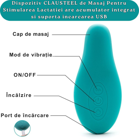 Dispozitiv Portabil de Masaj Pentru Stimularea Lactatiei si Cresterea Fluxului De Lapte, Functie De Incalzire Si Vibratie, Ajuta la Imbunatatirea Circulatiei Sangelui Si Deblocarea Conductelor Infunda [7]