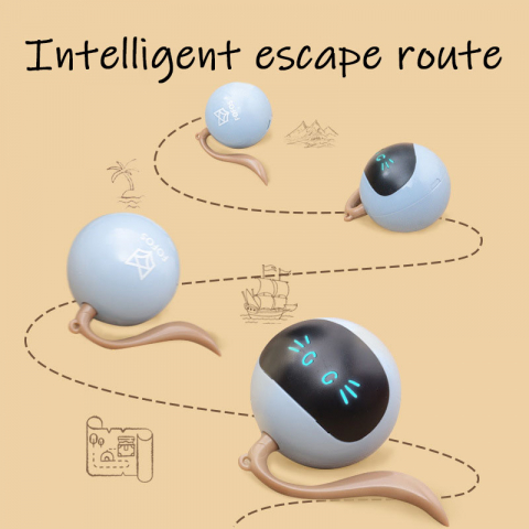 Jucarie de exercitiu interactiva, inteligenta de tip minge rotativa automata electrica cu auto-rotire, se rostogoleste si sare, LED-uri colorate, reincarcabila prin USB, Ideala pentru copii, caini si [3]