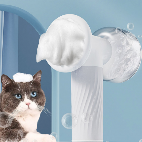 PET SHOP & INSECTICIDE SI CAPCANE - Perie automata CLAUSTEEL profesionala de baie cu acumulator incorporat pentru spalat cainii si pisicile, spalare, curatare, hidratare si masaj pentru animale, alb