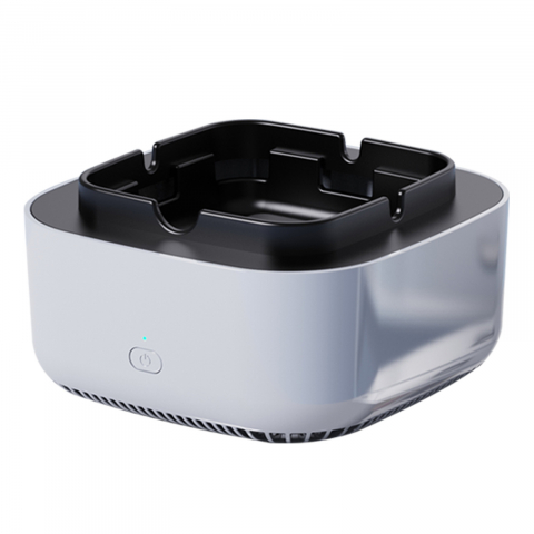 PURIFICATOARE - Scrumiera electrica CLAUSTEEL cu purificator de aer incorporat, Pastila de aromaterapie inclusa, Aspira fumul si elimina mirosurile neplacute, Acumulator lithiu incorporat, Incarcare Usb, Gri