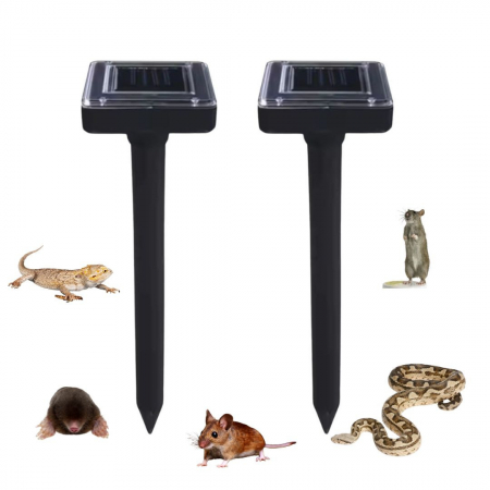 PET SHOP & INSECTICIDE SI CAPCANE - Set cu doua aparate cu ultrasunetele si panou solar profesionale CLAUSTEEL, 2in1 cu vibratii subterane impotriva cartitelor, rozatoarelor, sobolanilor, serpilor, reptilelor, acoperire 360 de grade pe