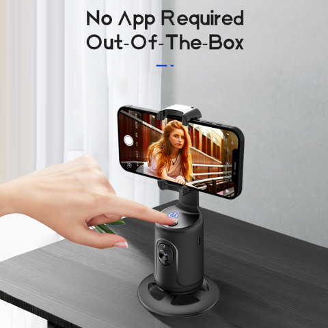 Suport inteligent de telefon, rotativ 360°, profesional, cu urmarire automata a fetei si telecomanda bluetooth, ideal pentru Vlog, Tik Tok, Streaming, Negru [8]