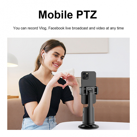 Suport inteligent de telefon, rotativ 360°, profesional, cu urmarire automata a fetei si telecomanda bluetooth, ideal pentru Vlog, Tik Tok, Streaming, Negru [3]