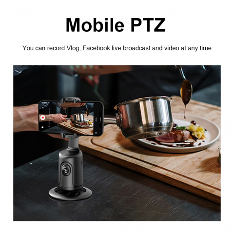 Suport inteligent de telefon, rotativ 360°, profesional, cu urmarire automata a fetei si telecomanda bluetooth, ideal pentru Vlog, Tik Tok, Streaming, Negru [4]