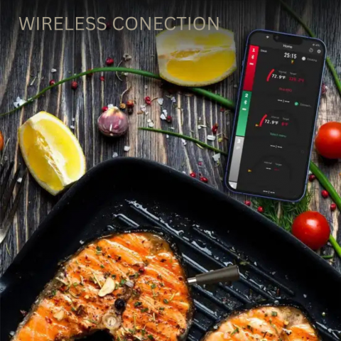 Termometru de bucatarie Profesional SMART CLAUSTEEL, Masurare a temperaturii Wireless, Bluetooth 5.2, Aplicatie compatibila IOS si Android, IP68, Rezistent la apa, Control de la distanta, Ideal pentru [2]