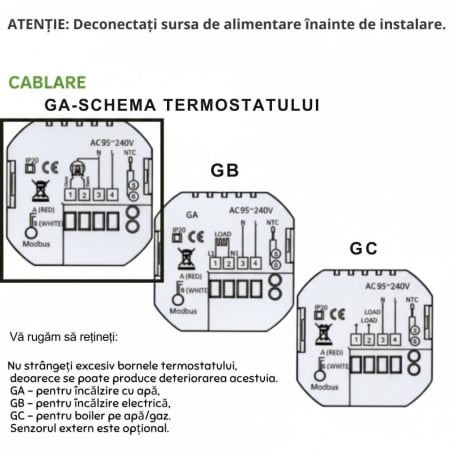 Termostat de Ambient CLAUSTEEL, Afisaj LCD color 4,8 inch, Wireless Touchscreen, Programare Saptamanala, Smart, Control de la Orice Distanta,  Afiseaza vremea si umiditate [11]