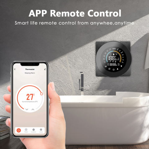 Termostat de Ambient CLAUSTEEL, Design modern, Wireless, Programare Saptamanala, Smart, Control de la Orice Distanta, Compatibil cu Orice Centrala, Afisereaza temperatura si ora, Incastrabil [6]