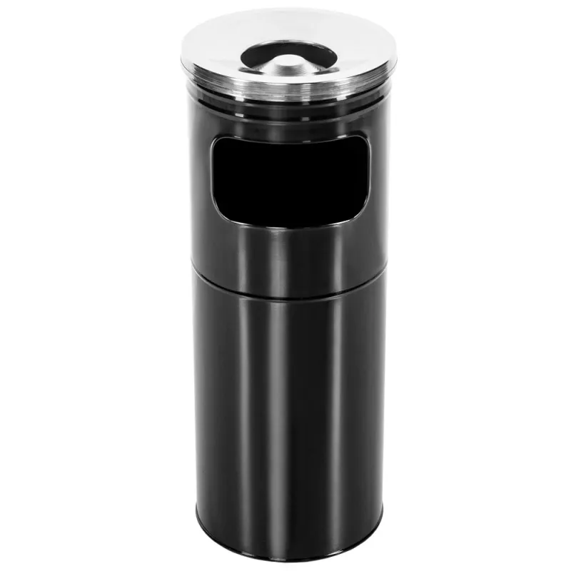 Cos gunoi negru cu scrumiera inox, 27 litri [1]
